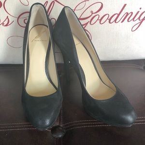 Brian Atwood black leather stilettos